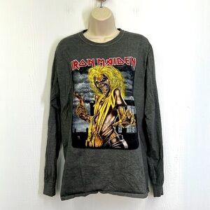 Global - Iron Maiden Killers Graphic Long Sleeve Gray Shirt Size S/M